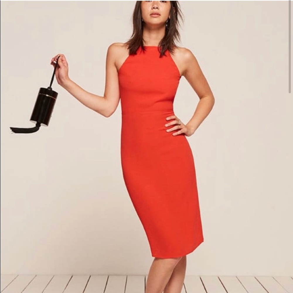 Reformation Sanibel Dress Sz 6 Fruit Punch NWOT